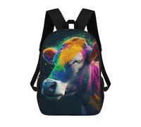 sinyumoney Colorful Powdered Cow Backpack School Lightweight Schoolbag Dayback Bookbag College for Men/Women 17inch