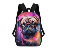 sinyumoney Colorful Pug Art Print-25 Backpack School Bag Travel College Rucksack Backpacks for Girl, Teen Girls 17inch