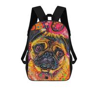 sinyumoney Colorful Pug Art Print-9 School Backpack Business Durable Laptop Bag for Camping Outdoor Adventures And Daily Travel 17inch