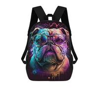 sinyumoney Colorful Pug Art Print School Bags School Secondary High School College Backpack Travel for Men, Women & Teenage Boys 17inch