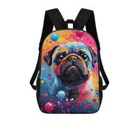 sinyumoney Colorful Pug Balloons Art Print Backpack School Daypacks Business Backpack Water Resistant Bookbag for Camping Outdoor Adventures And Daily Travel 17inch