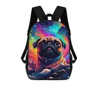 sinyumoney Colorful Pug in Space School Bags Computer Rucksack for School/Work/Travel for Camping Outdoor Adventures And Daily Travel 17inch