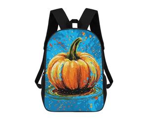sinyumoney Colorful Pumpkin Splash Art Backpack School Daypacks Business Backpack Water Resistant Bookbag for Camping Outdoor Adventures And Daily Travel 17inch