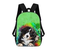 sinyumoney Colorful Puppy Portrait 3D Printed School Bag Children's School Backpack Schoolbags Travel Backpacks Casual Fashion Bag for Kids School Students 17inch