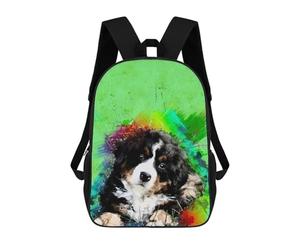 sinyumoney Colorful Puppy Portrait School Backpack Daypacks Business Backpack Water Resistant Bookbag for School/Work/Travel 17inch