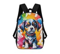 sinyumoney Colorful Puppy Watercolor Art Backpack School Bag Travel College Rucksack Backpacks for Campus Outdoor Travel Sports 17inch