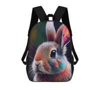 sinyumoney Colorful Rabbit Animals Children's Backpacks School 3D Printed Bag Bookbag for Kids Travel Rucksacks Boy Girl Book Bags Kids School Bag 17inch