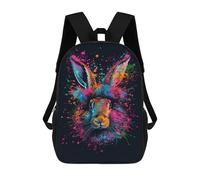 sinyumoney Colorful Rabbit Art Print-1 School Backpack Lightweight Airport College Students Back Pack for Boys/Girls/Teenagers 17inch