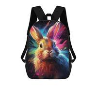 sinyumoney Colorful Rabbit Art Print-2 Backpack School Bag High Secondary School Bags Casual Backpack for Teenage Girls Boys Women Men 17inch