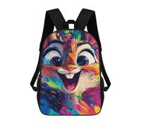 sinyumoney Colorful Rabbit Art Print-4 Children's Backpacks 17inch School Backpack 3D Printed Bag Bookbag for Kids Travel Rucksacks Boy Girl Book Bags Kids School Bag