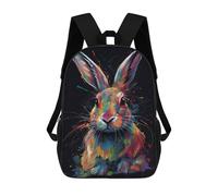 sinyumoney Colorful Rabbit With Drips Backpacks Kids School Backpack School Bag 3D Printed School Bag for Boys Elementary And Middle School Students 17inch