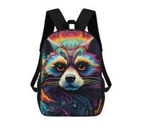 sinyumoney Colorful Raccoon Artwork-5 Backpack School Computer Rucksack for School/Work/Travel for Boys/Girls/Teenagers 17inch