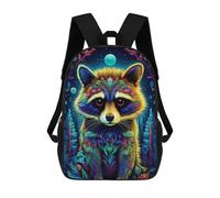 sinyumoney Colorful Raccoon Forest School Bag 3D Printed Children's School Backpack Casual Fashion Travel Backpacks for Kids School Students 17inch