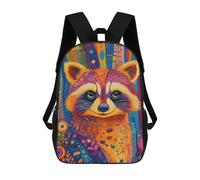 sinyumoney Colorful Raccoon Painting Backpack School Bag Lightweight Schoolbag Dayback Bookbag College for Men/Women 17inch