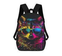 sinyumoney Colorful Raccoon Sunglasses Art Backpack School Bag Computer Rucksack for School/Work/Travel for Camping Outdoor Adventures And Daily Travel 17inch