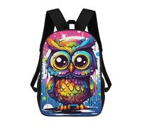 sinyumoney Colorful Rainbow Owl Art Children's Backpacks School Backpack 3D Printed for Kids Travel Rucksacks Book Bags Kids 17inch School Bag