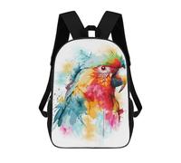 sinyumoney Colorful Red Macaw Parrot 17 Inch Backpack School Bag Rucksack for Girls Boys Large Capacity Kids Back Pack Lightweight School Bags for Children Students