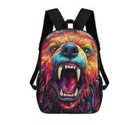 sinyumoney Colorful Roaring Bear Art-6 Backpack School Rucksack Casual Daypacks School Work Travel Bag for Boys/Girls/Teenagers 17inch