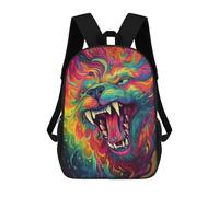 sinyumoney Colorful Roaring Lion Art Print Backpack School Bag Lightweight Casual Daypack School Backpacks for Teenage Girls Boys Women Men 17inch