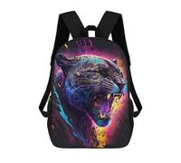 sinyumoney Colorful Roaring Panther Backpack Cartoon Plush Bag, 3D Backpack for Kids School Bag Birthday Gift Idea for Boys And Girls 17inch