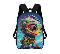sinyumoney Colorful Robot Lizard Toy-1 Backpacks 3D Printed 17inch Kids School Backpack Outdoor Casual Daypack Casual Travel Bags for Middle School Students