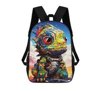 sinyumoney Colorful Robot Lizard Toy School Backpack Fashion Stationery Backpack Waterproof Casual Daypacks for Camping Outdoor Adventures And Daily Travel 17inch