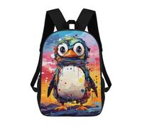 sinyumoney Colorful Robot Penguin Art Print Backpack School Work Business College School for Men, Women & Teenage Boys 17inch