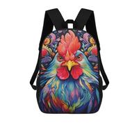 sinyumoney Colorful Rooster Art Print Backpack School Daypacks Business Backpack Water Resistant Bookbag for Camping Outdoor Adventures And Daily Travel 17inch