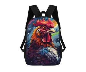 sinyumoney Colorful Rooster Headphones Art School Bags Large Water Resistant Laptop Backpack - Perfect for Travel, Work And Daily Use 17inch