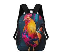 sinyumoney Colorful Rooster School Backpack Business Laptop Rucksack Bag Unisex Casual Daypack for Men/Women 17inch