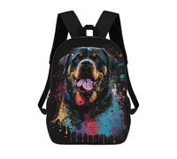 sinyumoney Colorful Rottweiler Art Print-1 Backpack School Bag High Secondary School Bags Casual Backpack for Teenage Girls Boys Women Men 17inch
