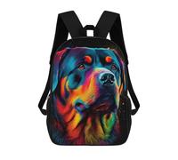 sinyumoney Colorful Rottweiler Portrait-3 Backpack 3D Print Kids Bag Elementary Students Daypack Lightweight School Bag for Children Girls Boys Nursery Lunch Pack 17inch
