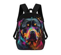 sinyumoney Colorful Rottweiler Portrait Backpack School Bag Computer Rucksack for School/Work/Travel for Boys/Girls/Teenagers 17inch