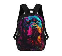 sinyumoney Colorful Rottweiler Portrait School Backpack Large School Backpack for Boys for Campus Outdoor Travel Sports 17inch