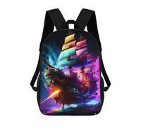 sinyumoney Colorful Sailing Ship Fantasy Backpack School Bag Lightweight Casual Daypack School Backpacks for Girl, Teen Girls 17inch