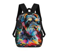 sinyumoney Colorful Schnauzer Art Print-2 School Backpack Lightweight Schoolbag Dayback Bookbag College for Camping Outdoor Adventures And Daily Travel 17inch