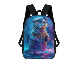sinyumoney Colorful Sea Otter Paint School Backpack Water Resistant Travel Backpack Computer Bag for School/Work/Travel 17inch