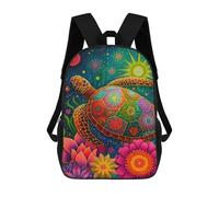 sinyumoney Colorful Sea Turtle Art Print Children's School Backpack Fashion Casual 17inch 3D Printed School Bags Boy School Backpack Large Backpack