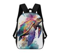 sinyumoney Colorful Sea Turtle Art Print Kids Backpacks,3D Personalized School Bookbags for Boys Girls Large Schoolbags Casual Daypack 17inch