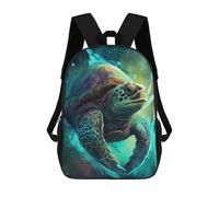 sinyumoney Colorful Sea Turtle Artwork Children's Backpack, 3D Printed School Backpack, Backpack for Boys Girls, Adjustable School Bag for Primary School 17inch