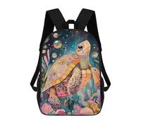 sinyumoney Colorful Sea Turtle in Ocean Art School Bag Bookbag 3D Printed Children's Backpacks for Kids Boy Girl Book Bags Kids School Bag Travel Rucksacks 17inch