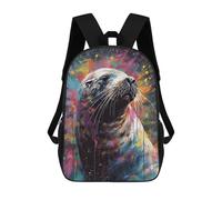 sinyumoney Colorful Seal Portrait Backpack Schoolbags for Boys Girls Casual Sport Daypack Elementary Primary Large Capacity Bookbags 17inch