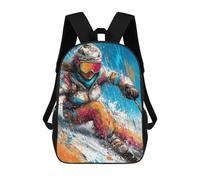 sinyumoney Colorful Skiing Action School Backpack Schoolbags For Girls Boys Backpack With Pocket Fashion School Bag Kids Backpack 17inch