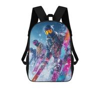 sinyumoney Colorful Skiing Adventure-3 School Bags Large Water Resistant Laptop Backpack - Perfect for Travel, Work And Daily Use 17inch