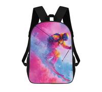 sinyumoney Colorful Skiing Adventure Backpacks Kids 17inch School Backpack School Bag 3D Printed School Bag for Boys Elementary And Middle School Students