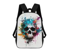 sinyumoney Colorful Skull Art Print-1 Backpack School Rucksack Casual Daypacks School Work Travel Bag for Girl, Teen Girls 17inch