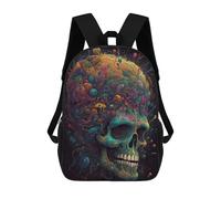 sinyumoney Colorful Skull Artwork-14 School Bag 3D Printed Backpacks Fashion Kids School Backpack Boys Rucksacks for Boys Middle School Students 17inch