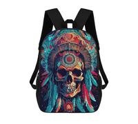 sinyumoney Colorful Skull Artwork Kids Backpack,School Backpack Kids School Bag 3D Printed Cartoon Large Capacity Backpack for Kids Boys And Girls 17inch