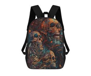 sinyumoney Colorful Skulls Artistic Fusion Kids School Backpack 3D Printed Backpacks Fashion School Bag Rucksacks for Boys Elementary And Middle School Students 17inch
