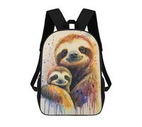 sinyumoney Colorful Sloth Family Art Print School Backpack Lightweight Schoolbag Dayback Bookbag College for Camping Outdoor Adventures And Daily Travel 17inch